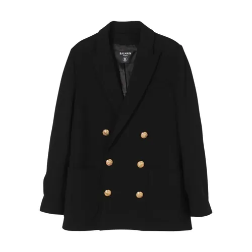 Red Double-Breasted Kids Blazer - Balmain - Modalova