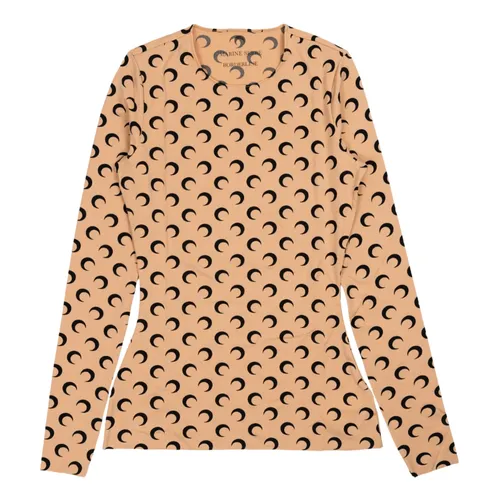 Tan Moon Jersey Crewneck Top - Marine Serre - Modalova