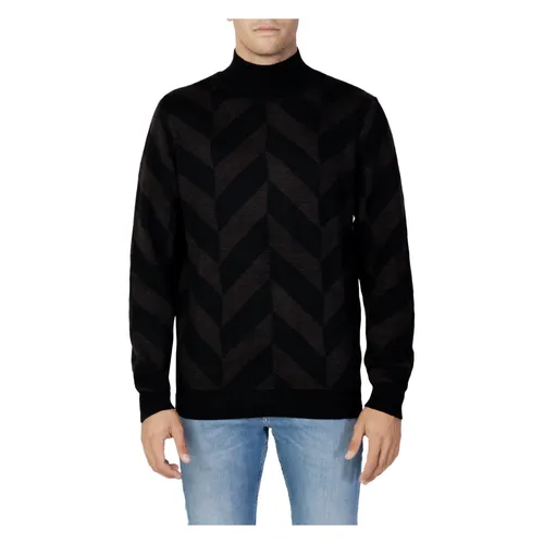 Geometric Knit Jumper Black Brown - Antony Morato - Modalova
