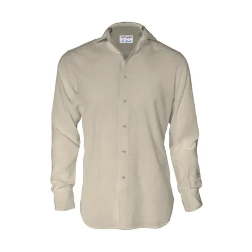 Camicia in lino da uomo con colletto francese - MC2 Saint Barth - Modalova