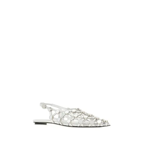 Grid Rhinestone Slingback Flat Shoes - The Attico - Modalova