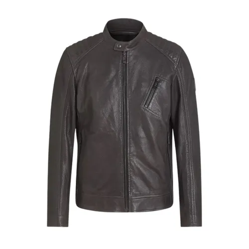 Grey Leather Jacket for Men - Belstaff - Modalova