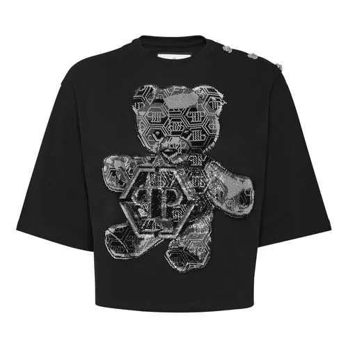 Cropped T-shirt Strass Teddy Bear - Philipp Plein - Modalova
