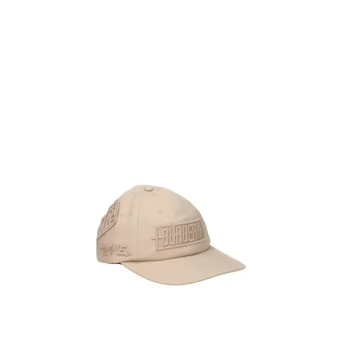 Logo Cotton Hat with Strap Closure - Burberry - Modalova