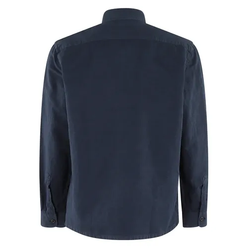 Blue Canvas Shirt with Classic Collar - Fay - Modalova