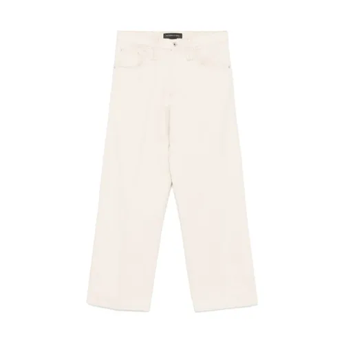 Ecru Classic Five Pocket Jeans - Federico Cina - Modalova