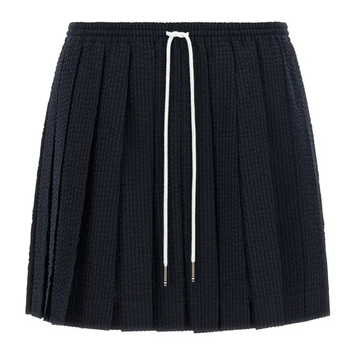 Striped Wool-Seersucker Mini Skirt - Thom Browne - Modalova