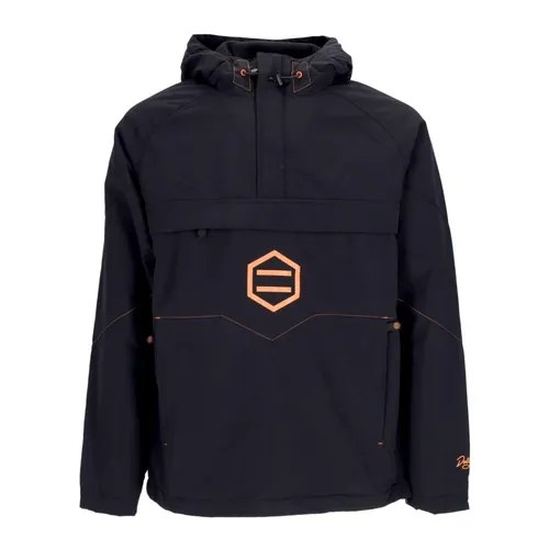 Black/Orange Anorak Jacket with Fleece Lining - Dolly Noire - Modalova