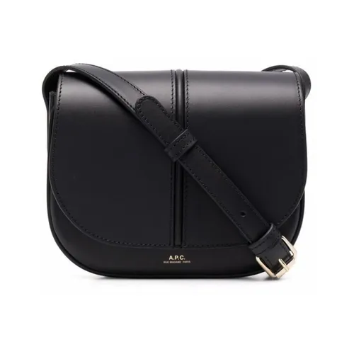 Black Leather Crossbody Bag with Logo - A.p.c. - Modalova