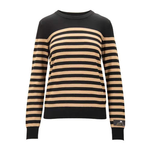 Striped Wool Jumper - Elisabetta Franchi - Modalova