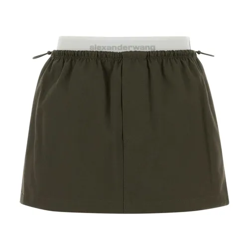 Mid-Rise Mini Logo Elastic Skirt - Alexander Wang - Modalova