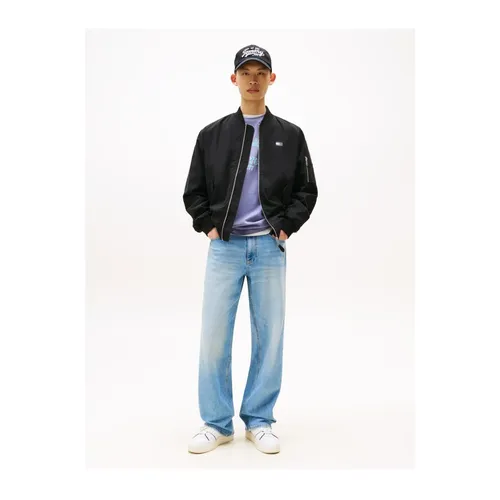 Black Bomber Jacket - Straight Cut - Tommy Jeans - Modalova