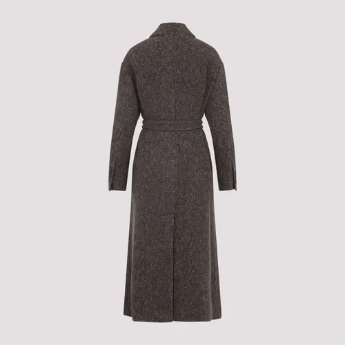 Luxury Brown Wool Coat Aw25 - Brunello Cucinelli - Modalova