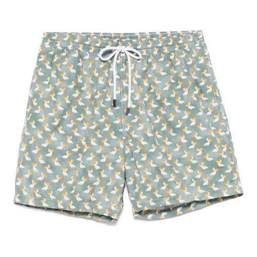 Polyester Swim Shorts with Side Pockets - Barba - Modalova
