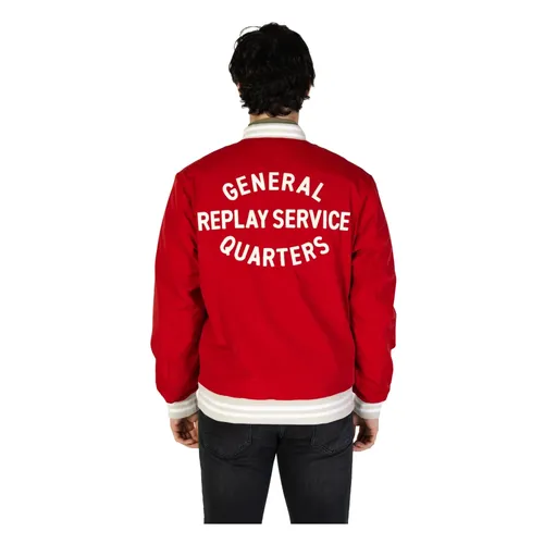 Red Plain Blazer with Zip - Replay - Modalova