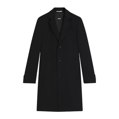 Black Wool Cashmere Blend Long Coat - Hugo - Modalova