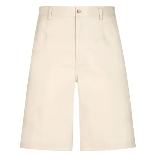 DG Essentials logo-plaque Bermuda shorts beige - Dolce & Gabbana - Modalova