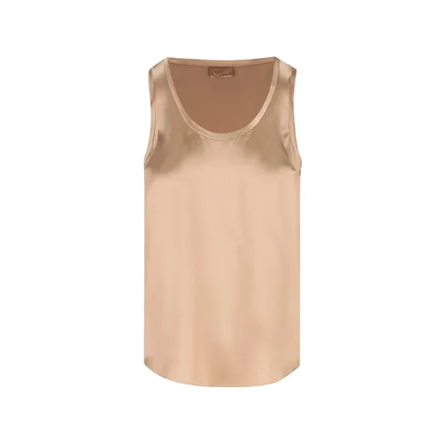 Scoop Neck Silk Top - Brunello Cucinelli - Modalova