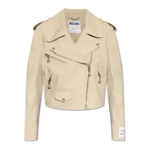 Th Anniversary leather jacket - Moschino - Modalova
