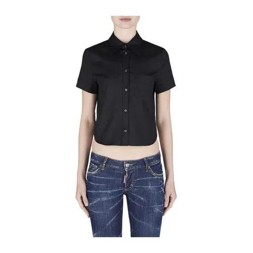 Black Cotton Shirt - Dsquared2 - Modalova