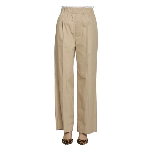 Beige Cotton Trousers - Jejia - Modalova