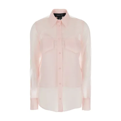 Pointed Collar Silk Shirt - Federica Tosi - Modalova
