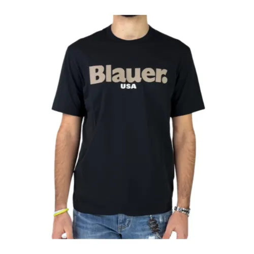 Black Maxi Logo T-shirt Men - Blauer - Modalova