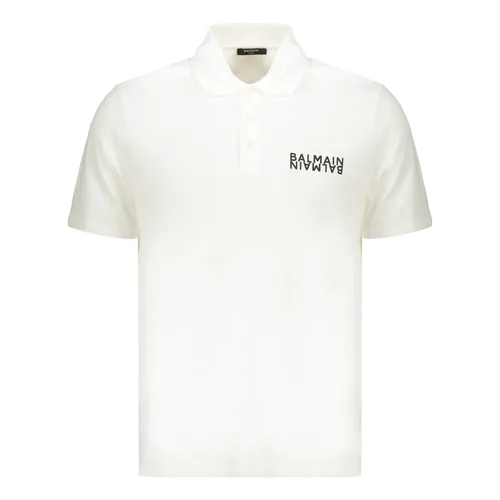 Short Sleeve Cotton Polo - Balmain - Modalova
