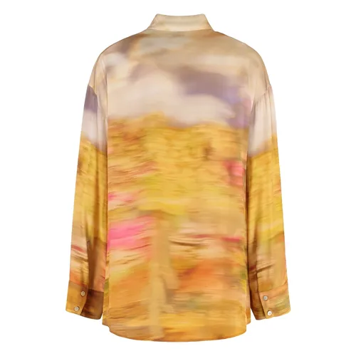 Life Printed Viscose Shirt - Pinko - Modalova