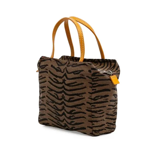 Pre-owned Striking Patterned Textile Handbag with Convenient Handle - Fendi Vintage - Modalova