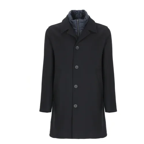 Classic Blue Wool Blend Coat - Herno - Modalova