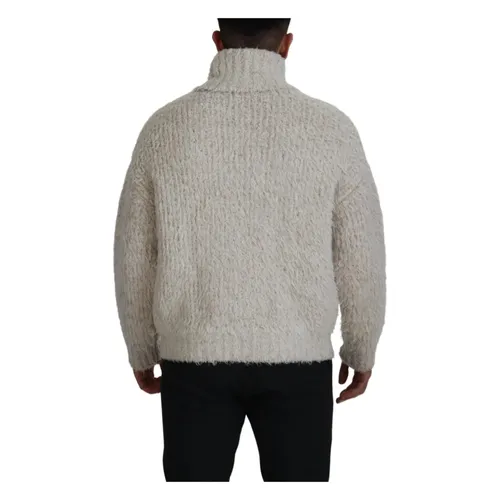 Cream Wool Knit Turtleneck Pullover Sweater - Dolce & Gabbana - Modalova