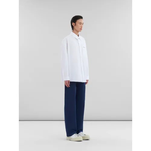 Poplin shirt with peeping logo - Marni - Modalova
