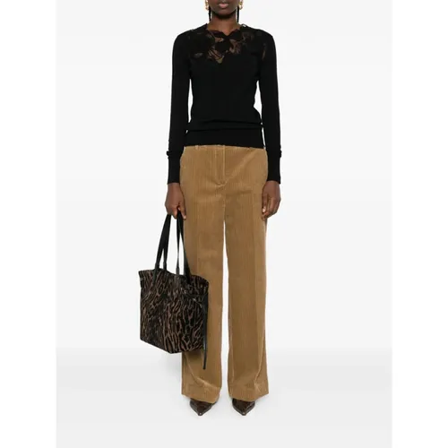 Black Floral Lace Silk Sweater - Ermanno Scervino - Modalova