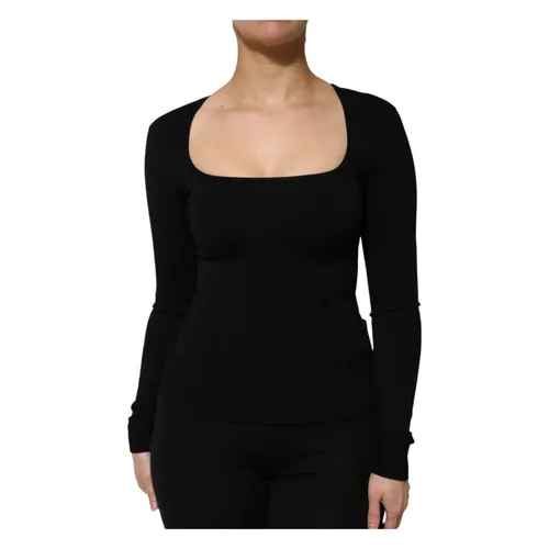 Black Square Neck Pullover Top - Dolce & Gabbana - Modalova