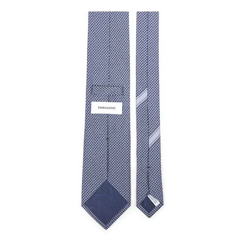 Gancini Print Silk Tie - Ferragamo - Modalova