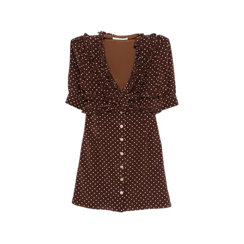 Ruffled Polka-dot Mini Dress - Alessandra Rich - Modalova