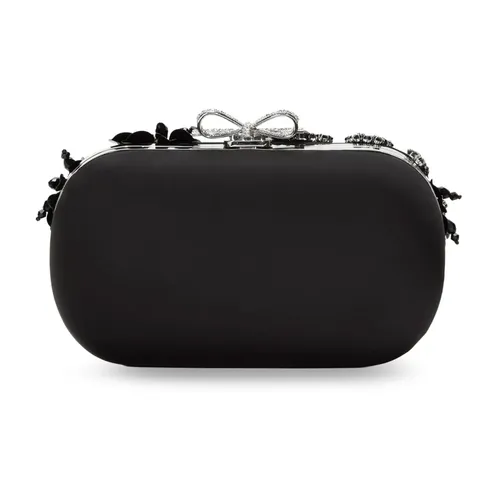 Satin Floral Crystal Clutch Bag - Self Portrait - Modalova