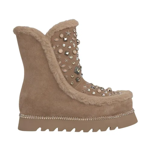 Fur bootie with studs - Alma EN Pena - Modalova