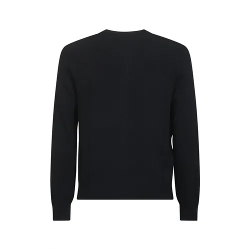 Black Wool Sweater with Red Hearts - Comme des Garçons Play - Modalova