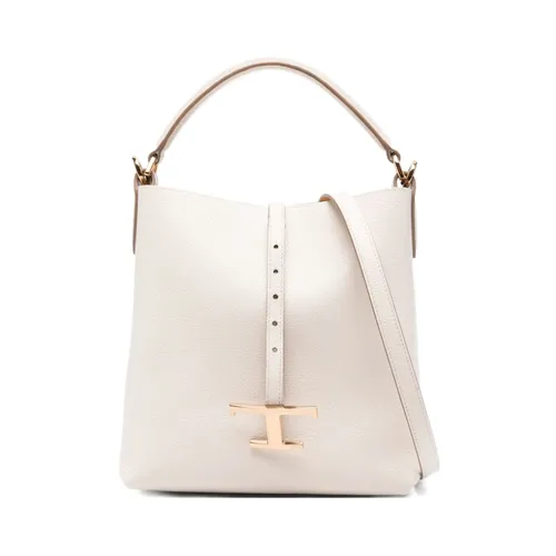 Beige Leather Top Handle Shoulder Bag - Tod's - Modalova