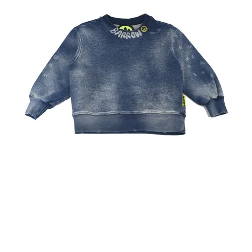 Vintage Denim Effect Crewneck Sweatshirt - Barrow - Modalova