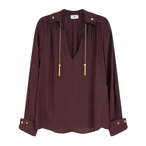 Pointed Collar Blouse - Elisabetta Franchi - Modalova