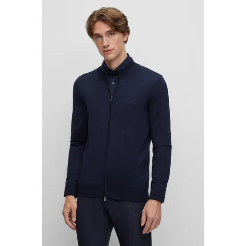Blue Wool Cardigan - Boss - Modalova