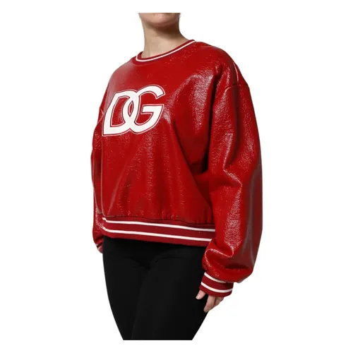 Red Wool DGLogo Embroidery Pullover Sweater - Dolce & Gabbana - Modalova