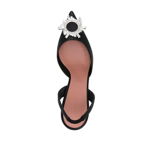 Crystal Buckle Pointed Toe Slingback Heels - Amina Muaddi - Modalova