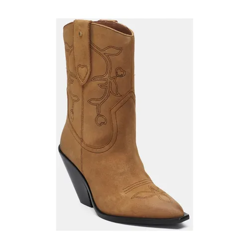 Brown Pointed Toe Cowboy Boots - Fabienne Chapot - Modalova