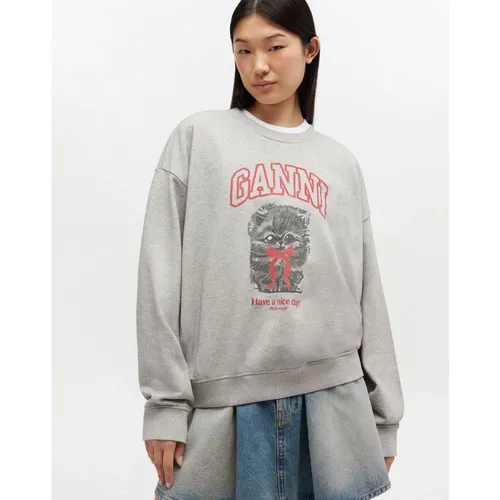 Grey Kitty Sweatshirt - Ganni - Modalova
