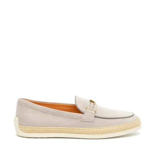 Gray Suede Loafer with Rubber Sole - Tod's - Modalova