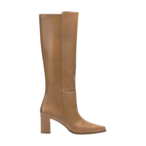 Pointed Toe High Block Heel Boots - Flattered - Modalova